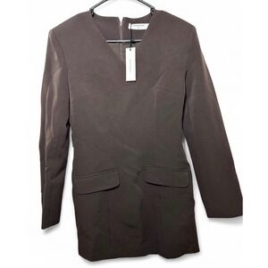 Commense Womens V-Neck Long Sleeve Mini Dress Brown Size M NWT
NO BELT